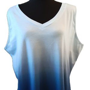 Blue Ombre Vneck Tank Top
